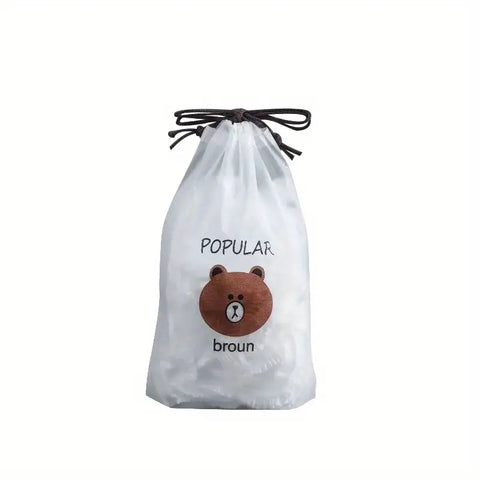 100pcs Food Storage Elastic Covers – Disposable Plastic Wrap Lids for Bowls & Plates