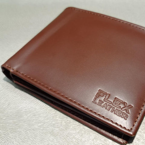 Men’s Genuine Leather Wallet | Stylish Brown Bifold with Clasp & 6 Card Slots