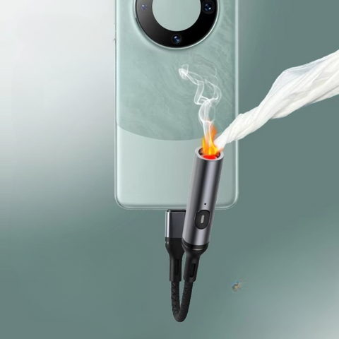 Windproof USB Charging Lighter | Outdoor Mobile Phone Cigarette Lighter with Box