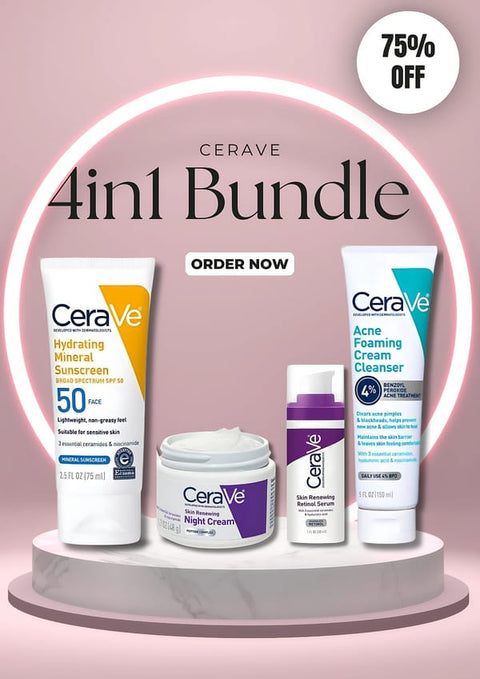 CeraVe Complete 4-in-1 Skincare Kit | Cleanser, Serum, Night Cream & Sunblock