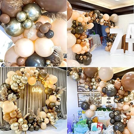 155 Pcs Balloon Garland Kit – Coffee Brown Party & Baby Shower Decor