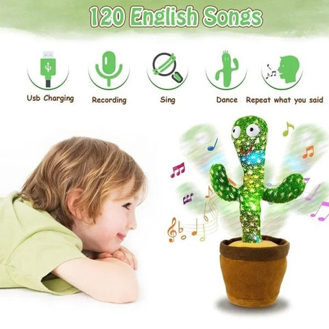 Rechargeable Dancing Cactus – Fun Musical Plush Toy with USB Charging